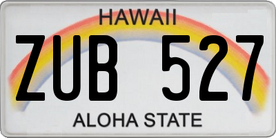 HI license plate ZUB527