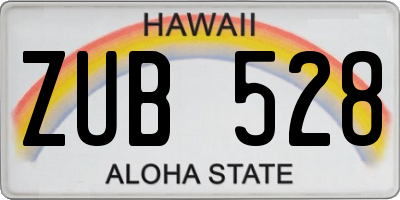 HI license plate ZUB528