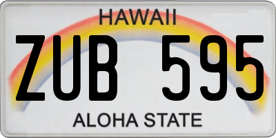 HI license plate ZUB595
