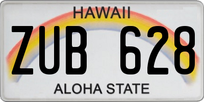 HI license plate ZUB628