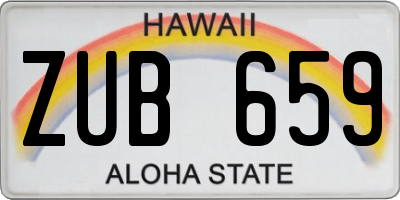 HI license plate ZUB659