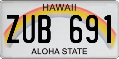 HI license plate ZUB691