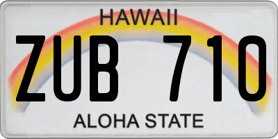 HI license plate ZUB710