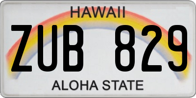 HI license plate ZUB829