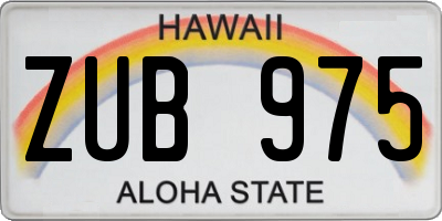 HI license plate ZUB975
