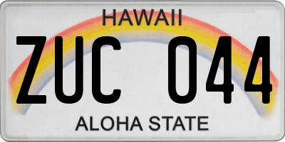 HI license plate ZUC044
