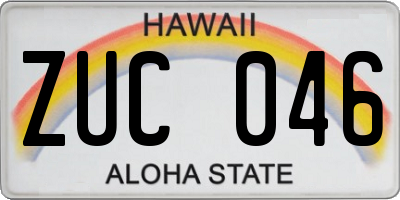 HI license plate ZUC046