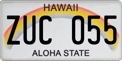 HI license plate ZUC055