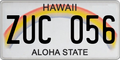 HI license plate ZUC056