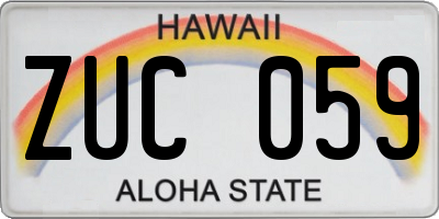 HI license plate ZUC059