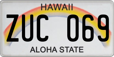 HI license plate ZUC069