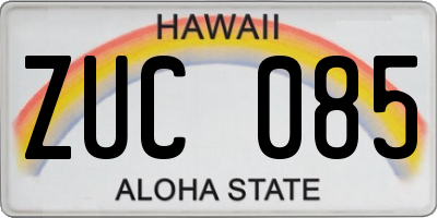 HI license plate ZUC085