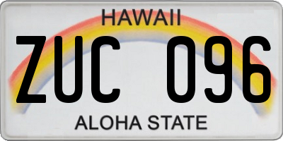 HI license plate ZUC096