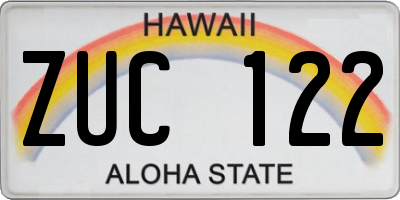 HI license plate ZUC122