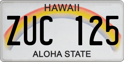 HI license plate ZUC125