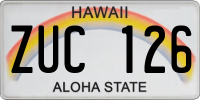 HI license plate ZUC126