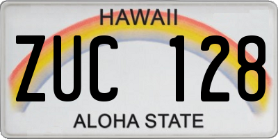 HI license plate ZUC128