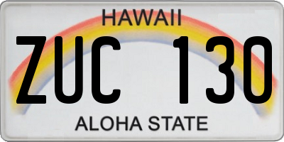HI license plate ZUC130