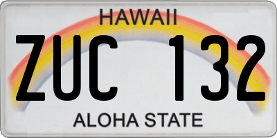 HI license plate ZUC132