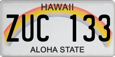 HI license plate ZUC133