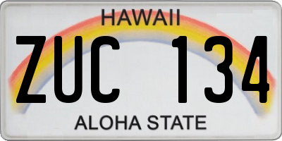 HI license plate ZUC134