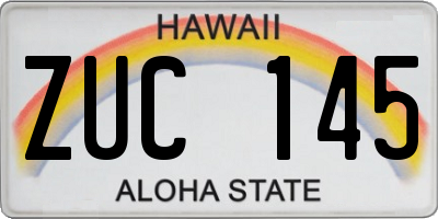 HI license plate ZUC145