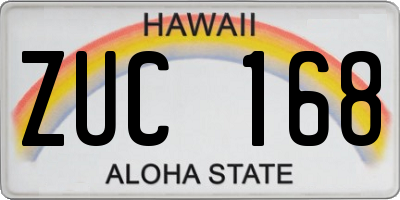 HI license plate ZUC168