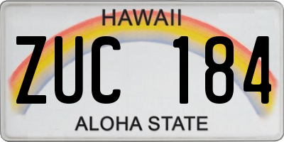 HI license plate ZUC184