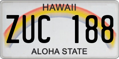 HI license plate ZUC188