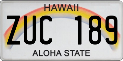 HI license plate ZUC189