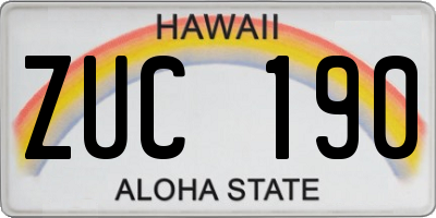 HI license plate ZUC190