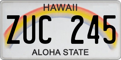 HI license plate ZUC245