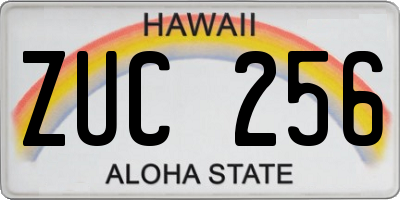 HI license plate ZUC256