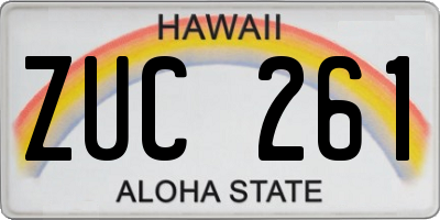 HI license plate ZUC261