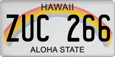 HI license plate ZUC266