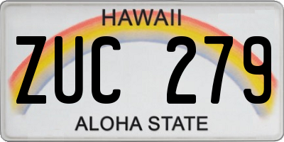 HI license plate ZUC279