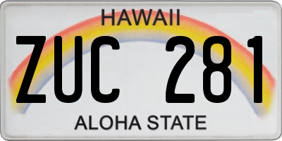 HI license plate ZUC281