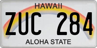 HI license plate ZUC284
