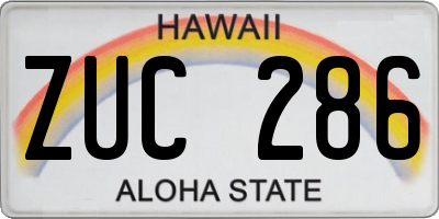 HI license plate ZUC286
