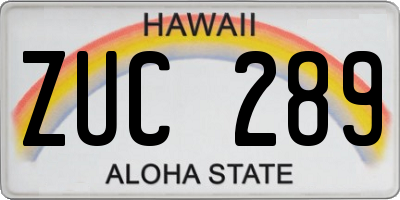 HI license plate ZUC289