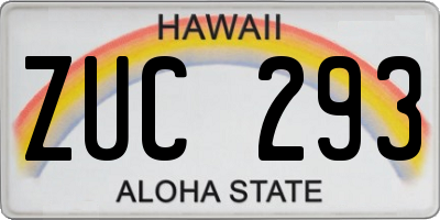 HI license plate ZUC293