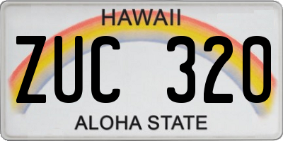 HI license plate ZUC320