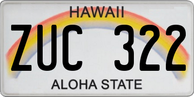 HI license plate ZUC322