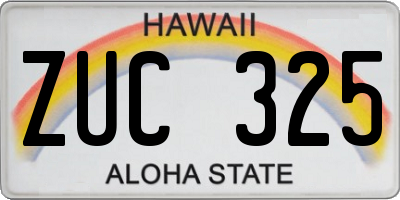 HI license plate ZUC325