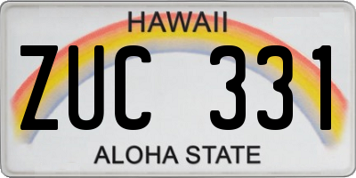 HI license plate ZUC331