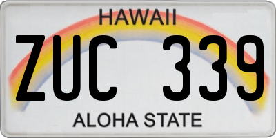 HI license plate ZUC339