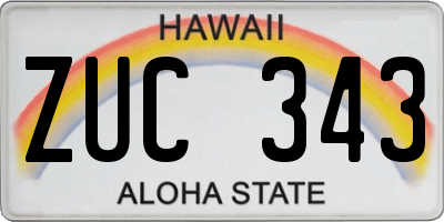 HI license plate ZUC343