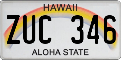 HI license plate ZUC346