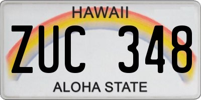 HI license plate ZUC348