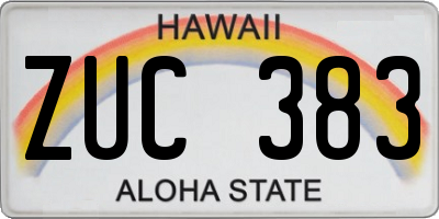 HI license plate ZUC383